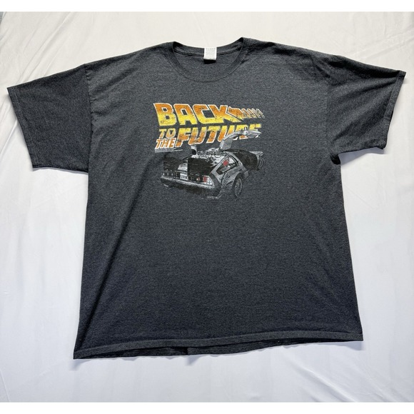 Back to the Future Graphic T Shirt XL Dark Gray Movie Tee DeLorean